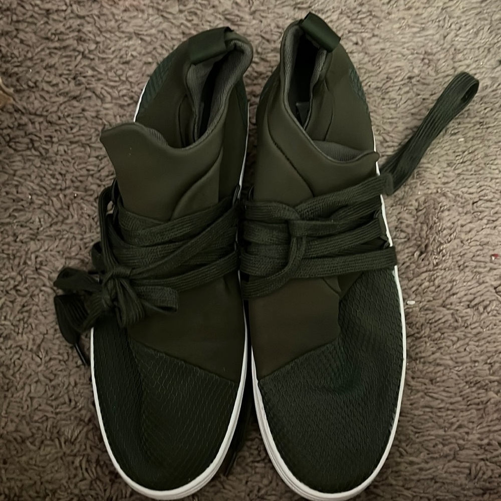 Olive green sneakers, gently used